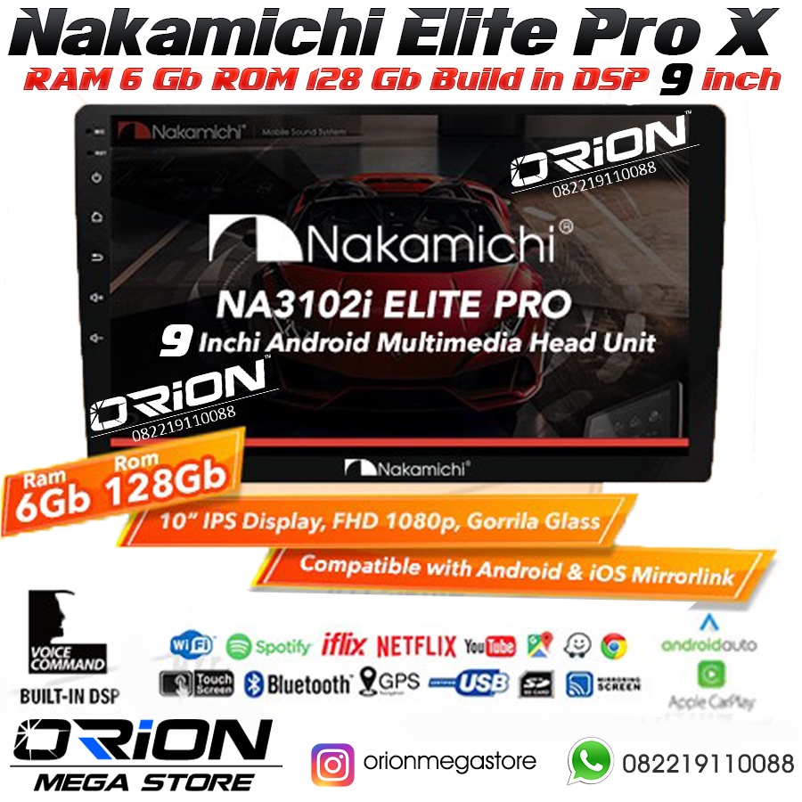 Jual Nakamichi Android Elite Pro Na I Ram Gb Rom Gb Inch