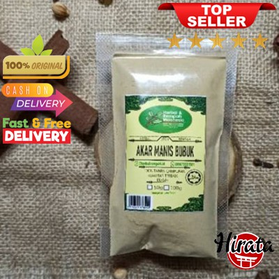 

50GRAM AKAR MANIS BUBUK ASLI OBAT HERBAL JAMU BUMBU DAPUR MASAK ALAMI REMPAH JSR BUBUK 50GRAM