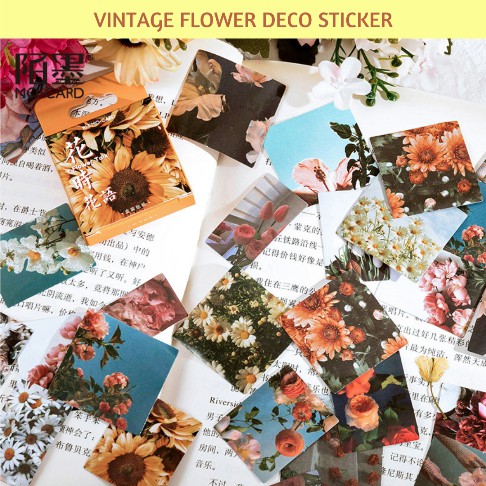 

SPARKLE STATIONERY | STICKER BUNGA VINTAGE ISI 46 PCS BUJO PLANNER DIARY