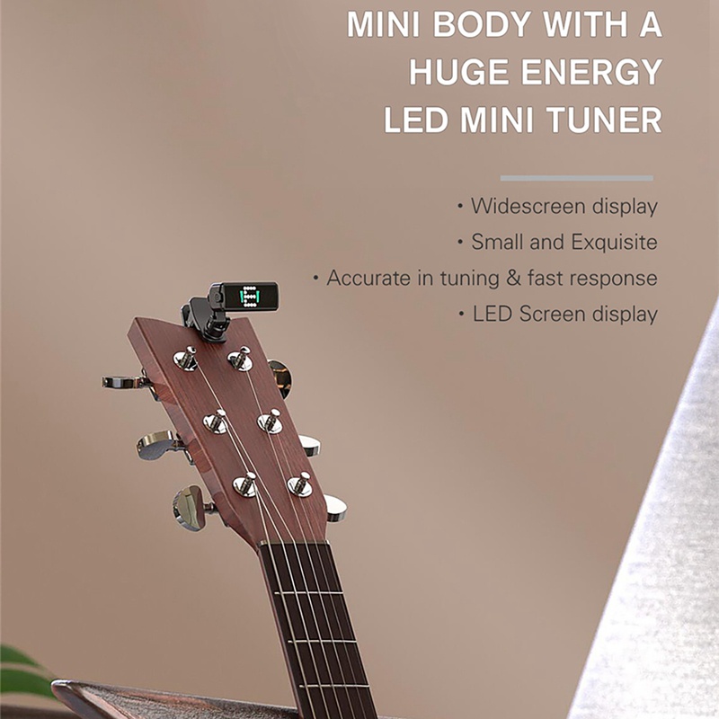 SWIFF AUDIO A10 Rotatable Clip-on LED Mini Bass Guitar Tuner for Chromatic Guitar Bass Violin Ukulele