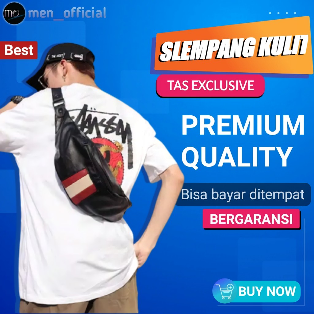 Tas Pria Selempang Samping Kompek Srempang Weistbag slimbag Kulit Pria Cowok Distro Terbaru Import