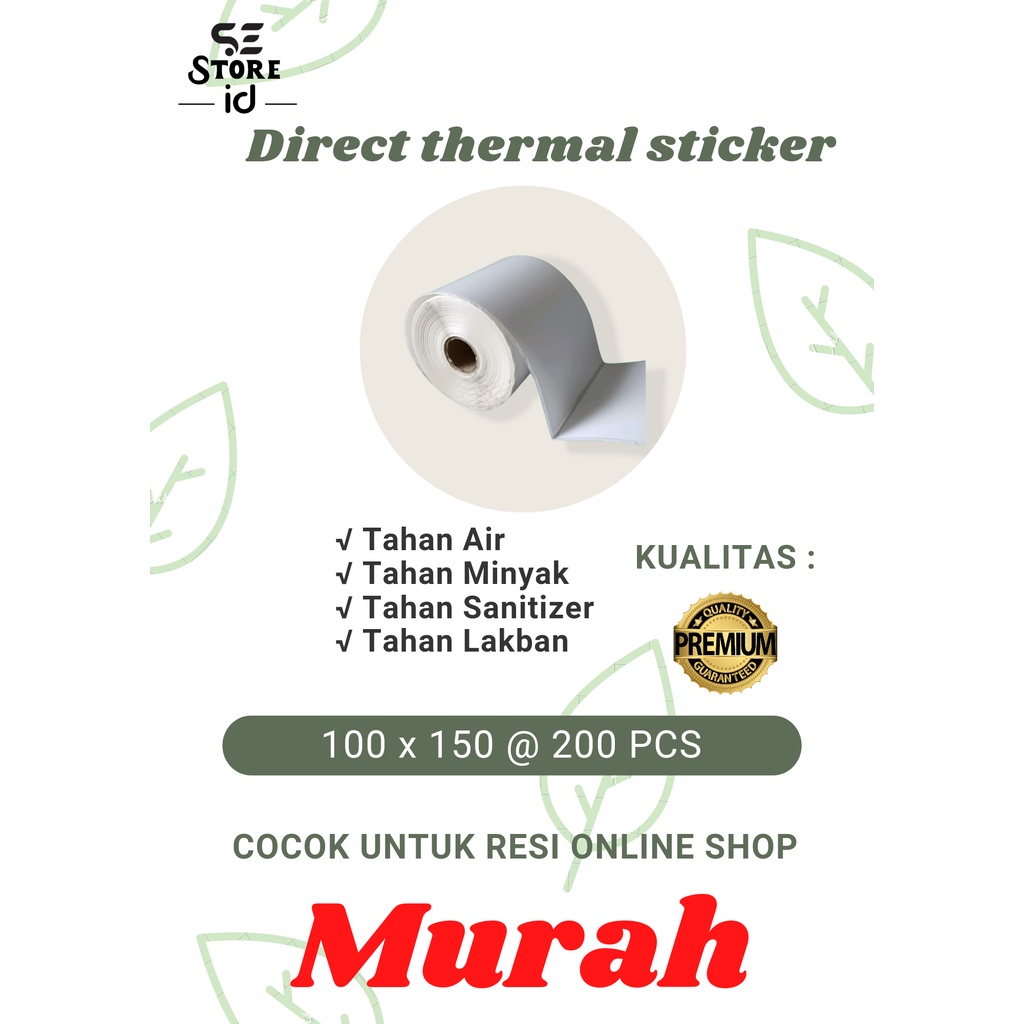 

KERTAS LABEL STICKER THERMAL BARCODE 100 X 150mm 1 LINE ISI 200 PCS/ROLL KERTAS STICKER SEMICOATED DAN THERMAL