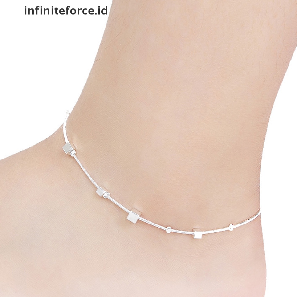 Infiniteforce.id Gelang Kaki Rantai Lapis Silver 925 Untuk Wanita