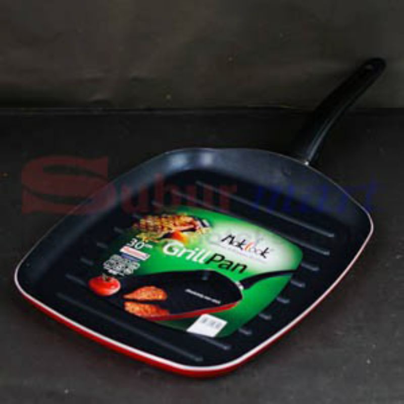 (COD/FREE ONGKIR) GRILL pan makcook teflon 30cm Alat bakar panggang anti lengket asli tebal