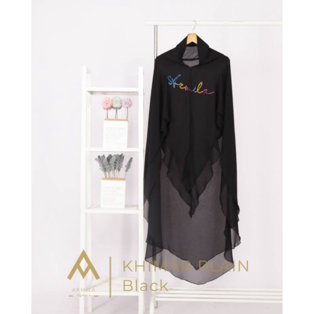 9 Warna Khimar Plain Crystal Swarovski Armila syari