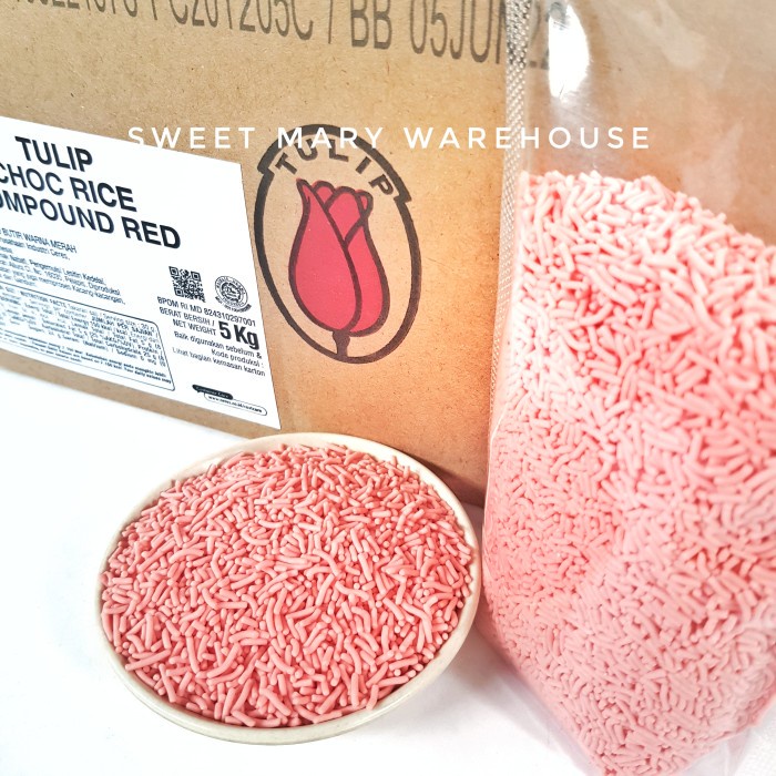 Tulip Meises RED 250gr Meses Merah Chocorice Ceres Pink Pastel 250 gr
