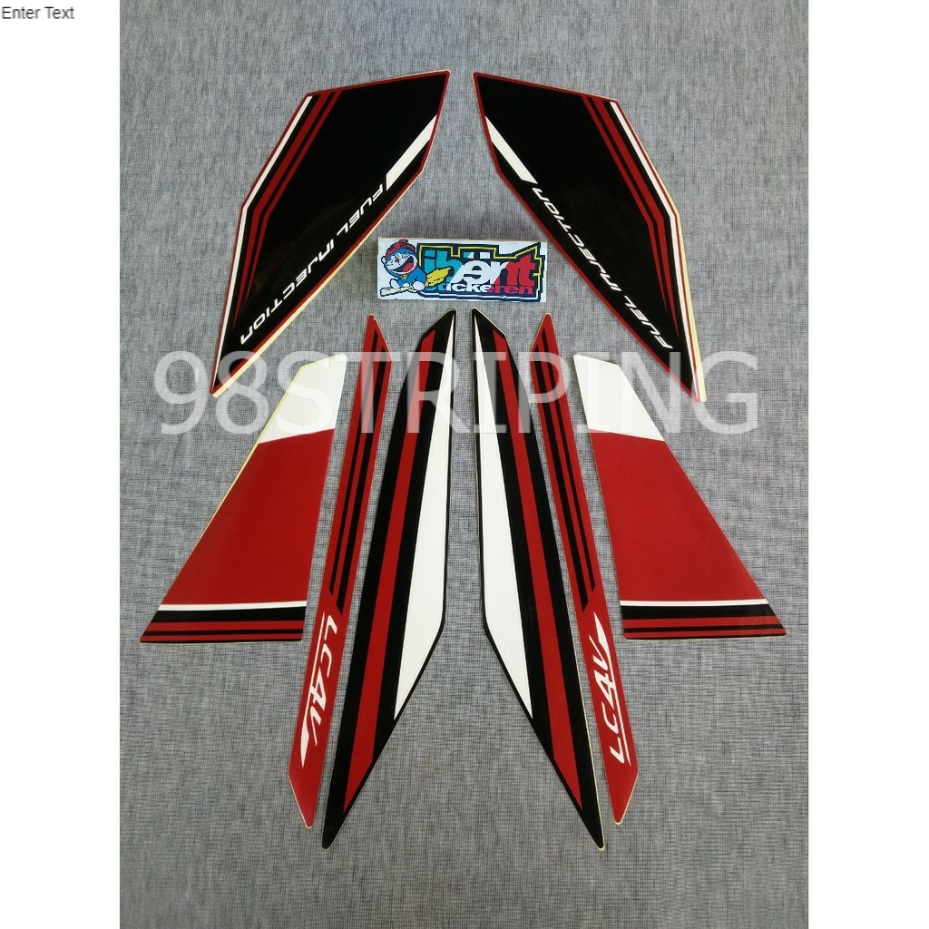 STIKER STRIPING LIS STANDAR ORI YAMAHA VIXION HITAM MERAH TAHUN 2015