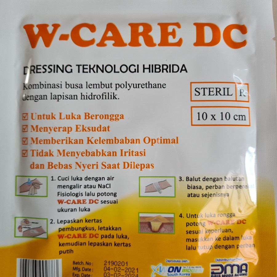 W CARE DC 10x10 / W-CARE DC / WE CARE DC / Perban Luka Foam Dressing