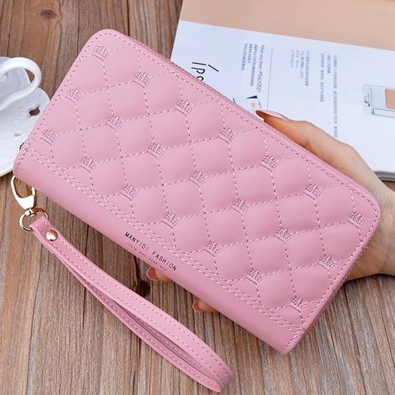 DOMPET PANJANG WANITA PREMIUM 2 RESLETING KULIT NAOMI IMPORT MURAH KARTU KOREA TALI UANG BATAM CEWEK