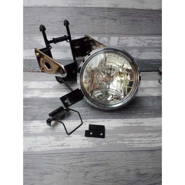 lampu depan headlamp set breket pangkon lampu Yamaha Rx King new 2007/2008 bulat vixion old scorpio 