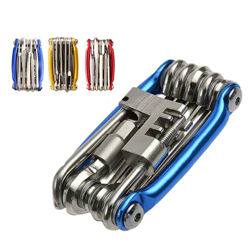 QUINTON Multi-function Bicycle Repair Tools Bike Tool Screwdriver Repair Kit Wrench Cycling Hex Spoke 11-in-1 With Chain Cutter Repairing Sets/Multicolor