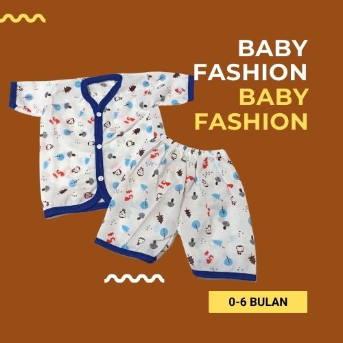 Setelan Piyama Panjang Baju Tidur Anak Bayi Usia 0-6 Bulan