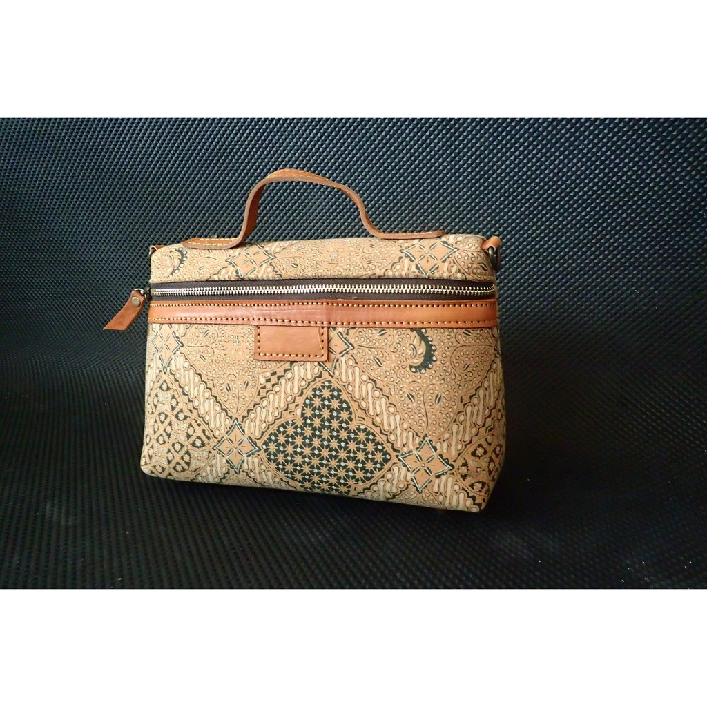Tas batik lawasan kombinasi kulit / Tas Kulit / Tas Batik