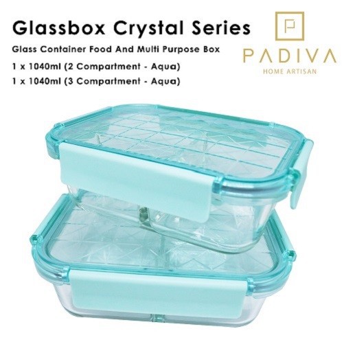 Padiva 1040ml AQUA Mix 2+3compartments Crystal Glassbox (GBC1040MA)