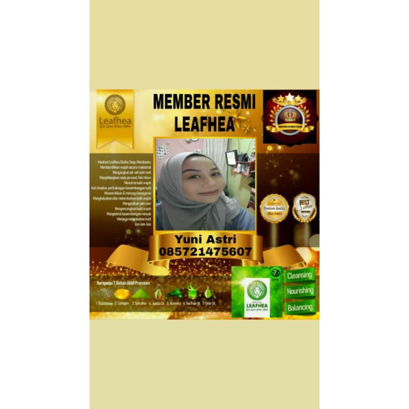 SABUN LEAFHEA ORIGINAL _ LEAFHEA GLUTA SOAP 1 box 16 pcs FREE MEMBER