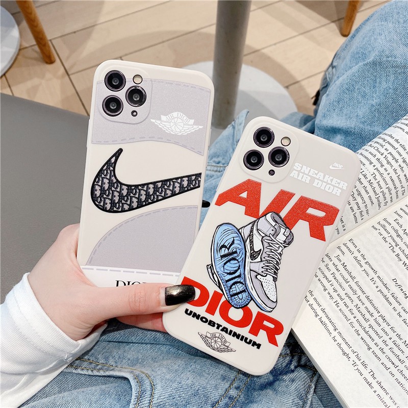 Trendy brand joint AJ sports shoes AJ OFF WHITE SOFT IPHONE CASING Square Phone Case IPhone 11 Pro Max X Xs Max XR 6 6S 8 7 Plus Shockproof Soft TPU Back Cover-1