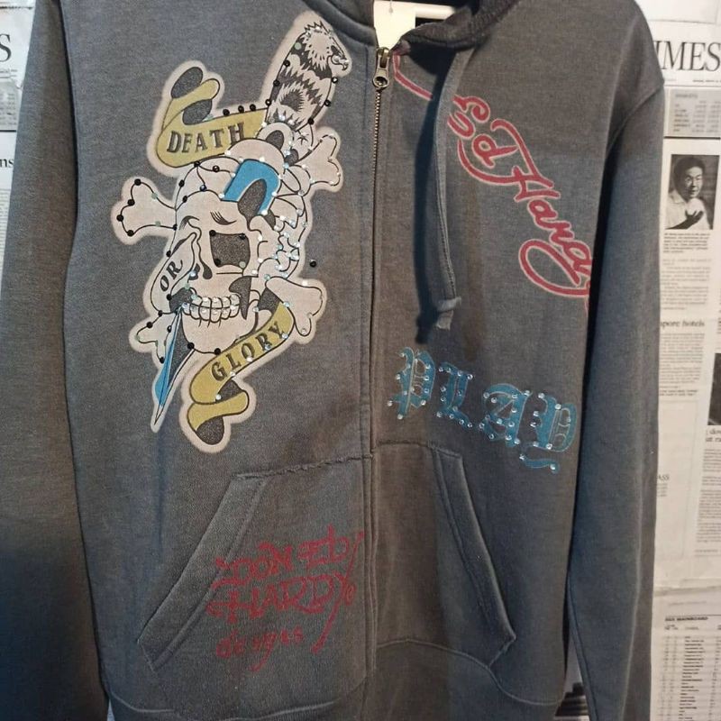 tracktop,hoddie,sweater,jacket.merk don ed hardy size M