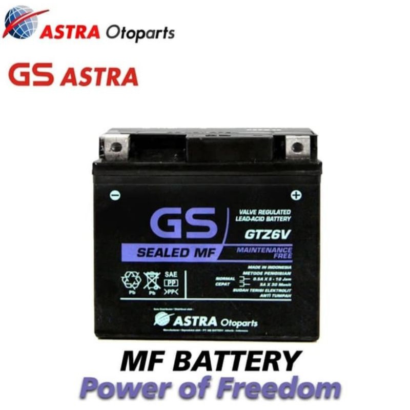 Jual AKI ACCU KERING GS ASTRA GTZ6V ORIGINAL UNTUK MOTOR VARIO 125