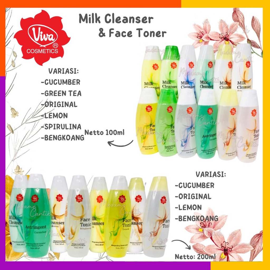 VIVA Milk Cleanser &amp; Face Tonic 100 ml (susu pembersih &amp; toner penyegar)