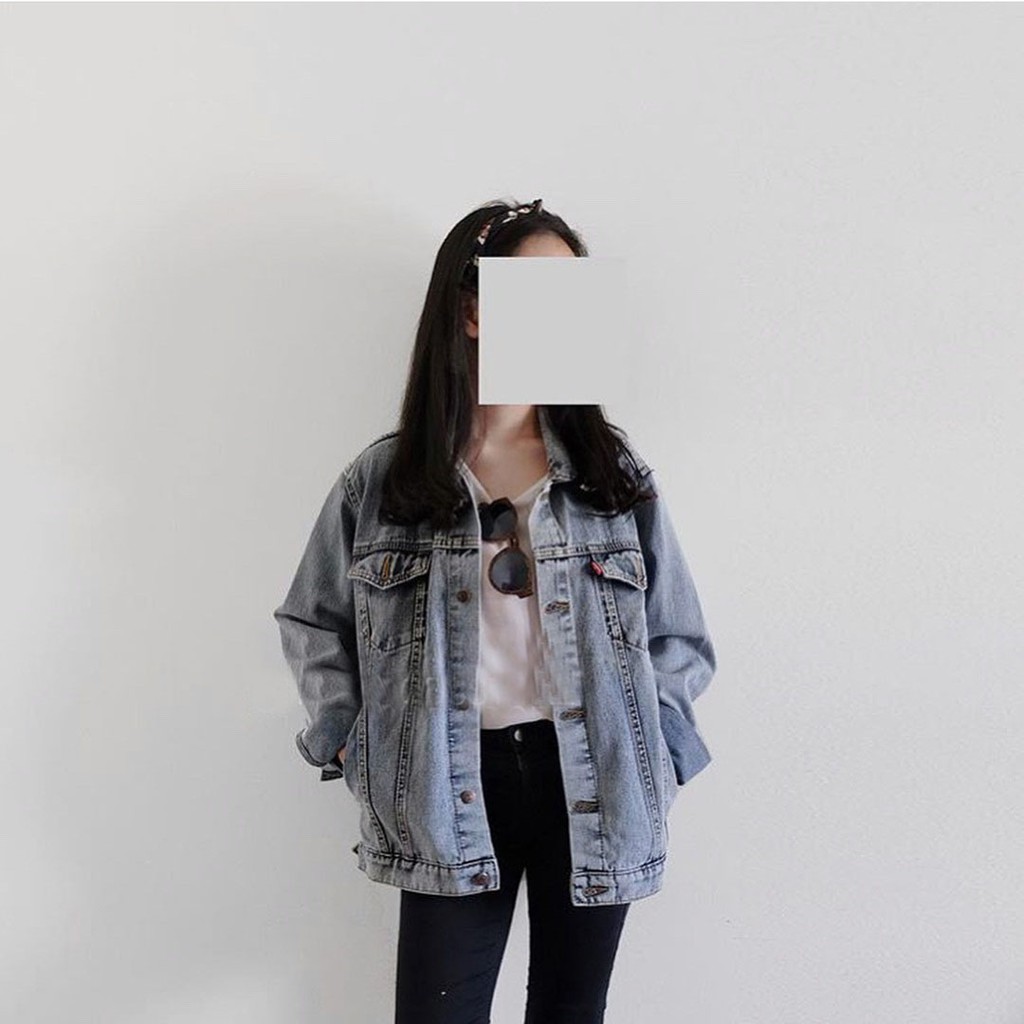 Jaket Jeans/Jaket Levis/Levis/Wanita/Biowsh/Birumuda/Hitam/Garment/Bioblitz