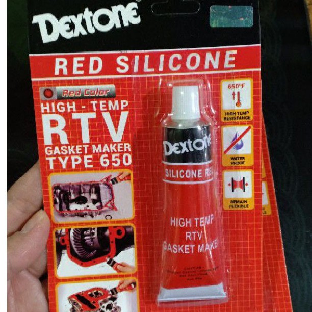 Dextone Silicone Red 30gr / Lem Gasket / Sealant Lem Silicone Merah (Hi-Temp / Tahan Panas)