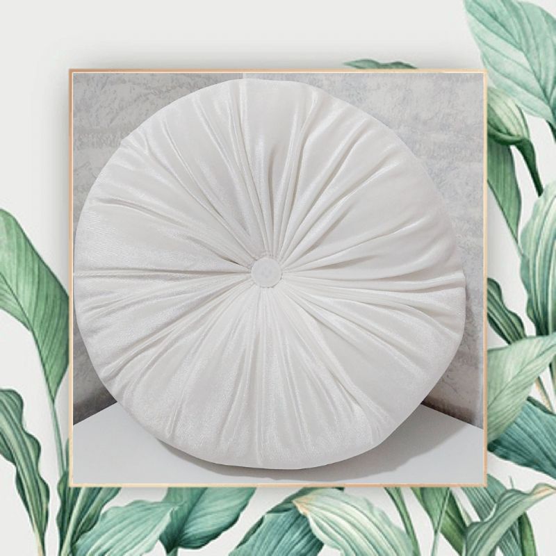 [WS]bantal sofa bulat labu bulu bludru murah warna putih
