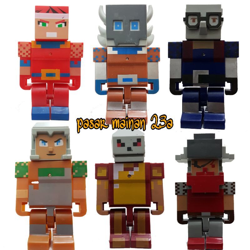 Figure Mine Craft Dungeos 6 karakter/minecraft dungoes/mini craft/pajangan miniatur mine craft