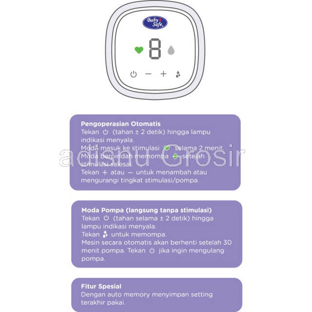 Baby Safe Pompa Asi Elektrik Electric Breast Pump Single BPE01