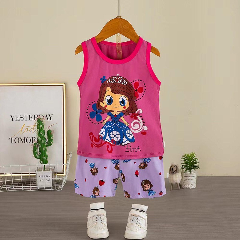 SETELAN SINGLET IMPORT ANAK 1-9 TAHUN | SL001 | BAJU TIDUR IMPORT ANAK | PIYAMA ANAK IMPORT | SETELAN ANAK | BAJU SANTAI ANAK