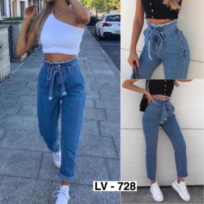 Sevins - Hw celana boyfriend jeans fringe tali 728