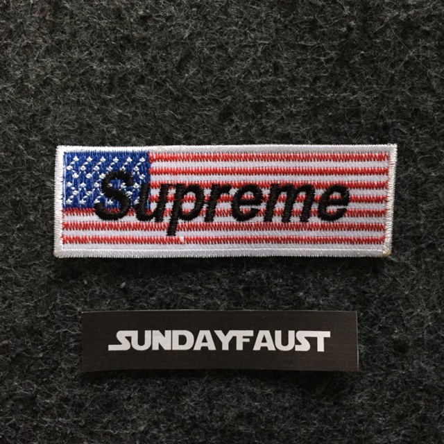 Patch/Emblem bordir jahit Supreme USA Flag