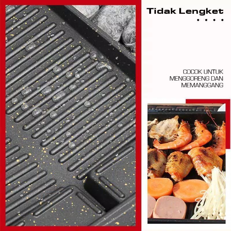 Tempat Pemanggang Daging / Alat Panggang Daging / alat pemanggang BBQ double pan