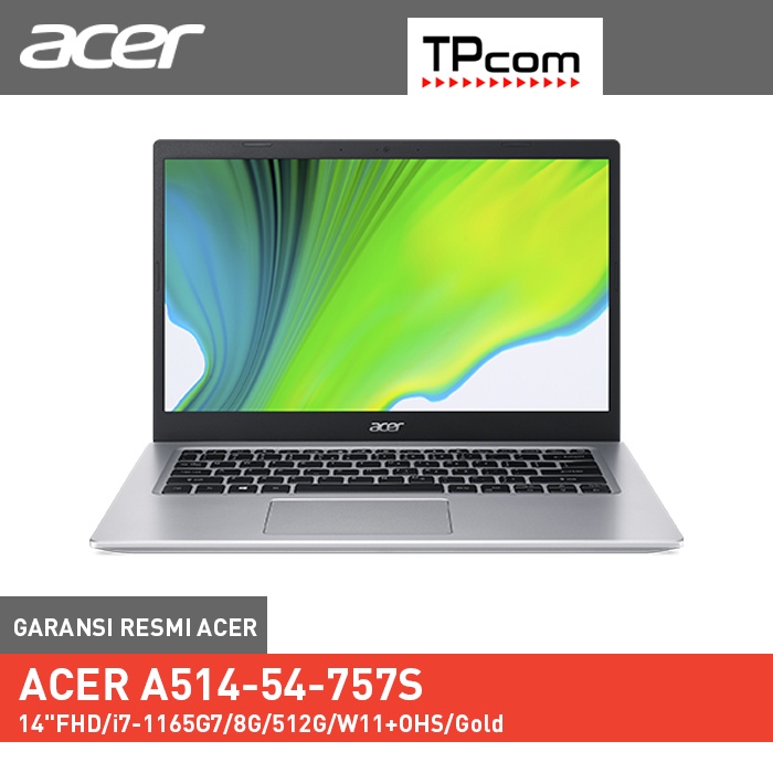 ACER A514-54-757S [14&quot;FHD,i7-1165G7,8G,512G,W11+OHS,Gold,NX.A2ASN.006]