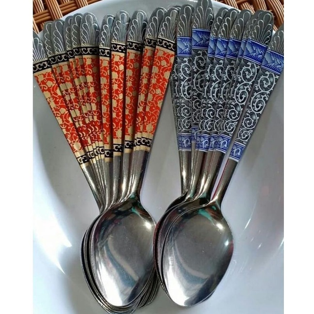SENDOK MAKAN MOTIF BATIK/ SENDOK STAINLESS BATIK/ SENDOK MAKAN BESAR CORAK BATIK