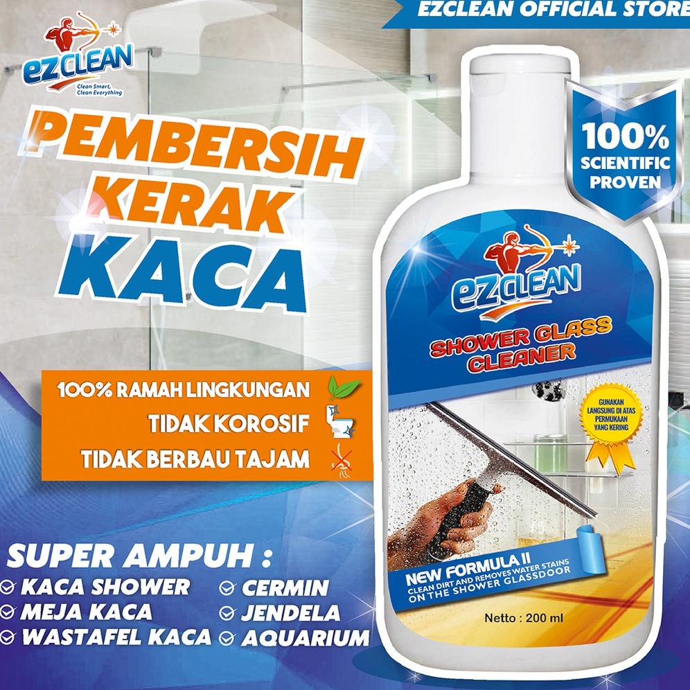 EZCLEAN SHOWER GLASS CLEANER PEMBERSIH KACA PEMBERSIH CERMIN AQUARIUM PEMBERSIH KERAK JAMUR KACA PEM