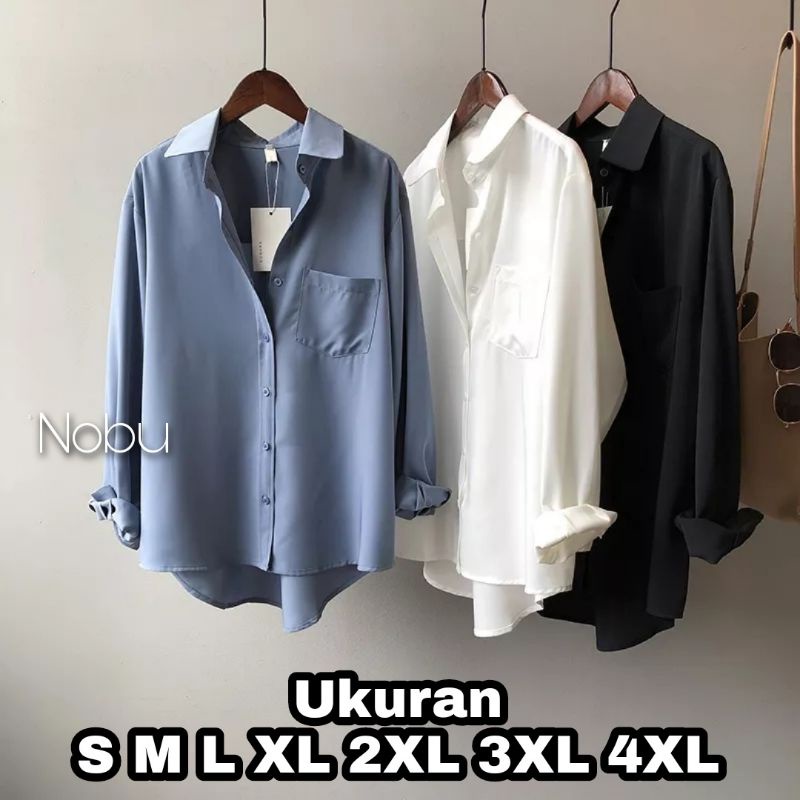 Hem Nobu Kemeja Big Size Ukuran S M L XL 2XL 3XL 4XL XXL XXXL XXXXL 2L 3L 4L 5L Kemeja Kerja Jumbo Over Size Baju Atasan Wanita