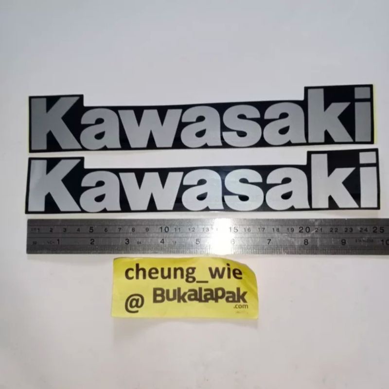 Stiker  Sticker Fairing Logo Kawasaki Hitam Big Size 25cm Harga 2bh