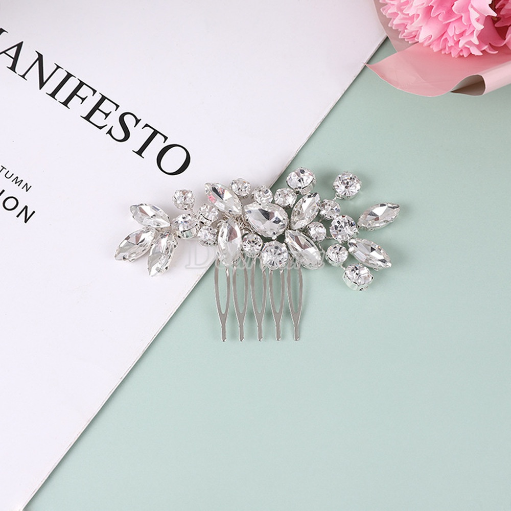 Sisir Rambut Berlian Imitasi Model Melingkar Untuk Pengantin Pernikahan