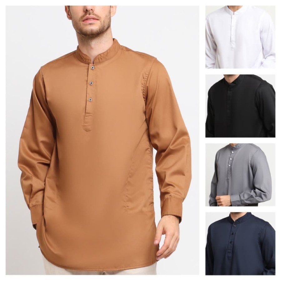 BAJU KOKO DEWASA STELAN KEMEJA KOKO MURAH KOKO PRIA TERBARU 2022 IMPORT A7W2 SETELAN PUTIH TULANG PR