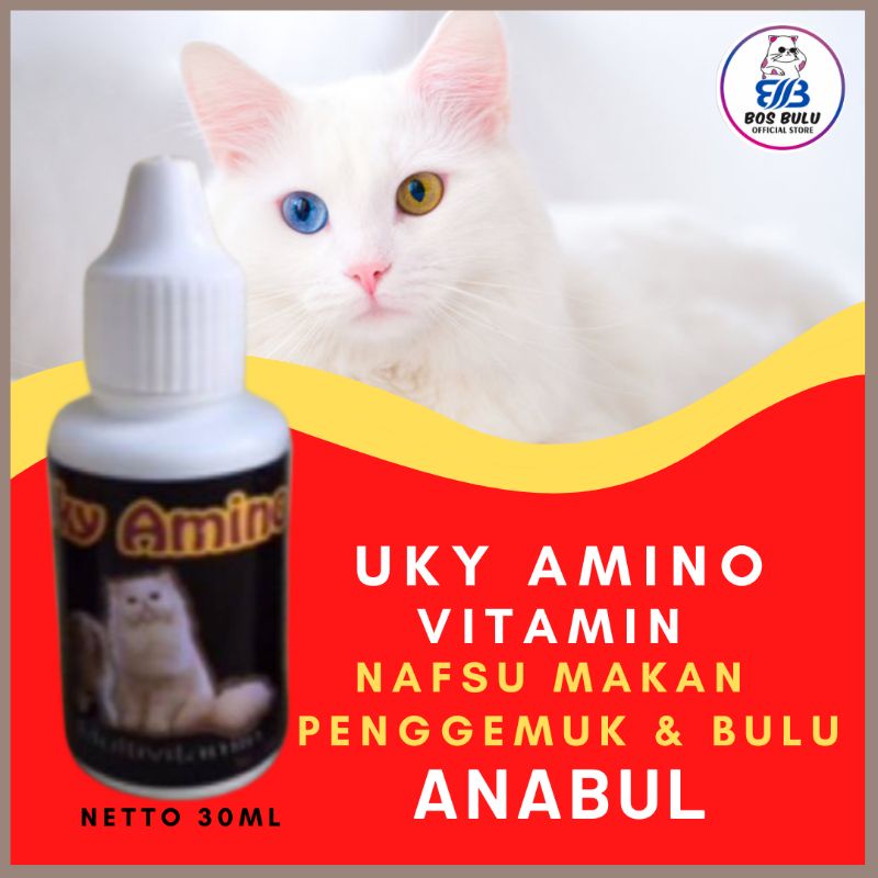 Uky amino vitamin kucing gemuk dan bulu rontok lebat nafsu makan daya tahan tubuh 30ml