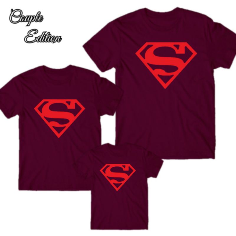 KAOS SUPERMAN Anak ibu dan ayah bahan cotton combed 30s atasan