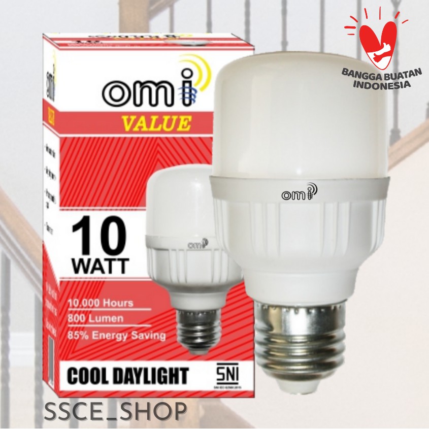 Bohlam Lampu LED Capsule Omi Value 10 Watt Putih /Lampu Tabung Omi 10W