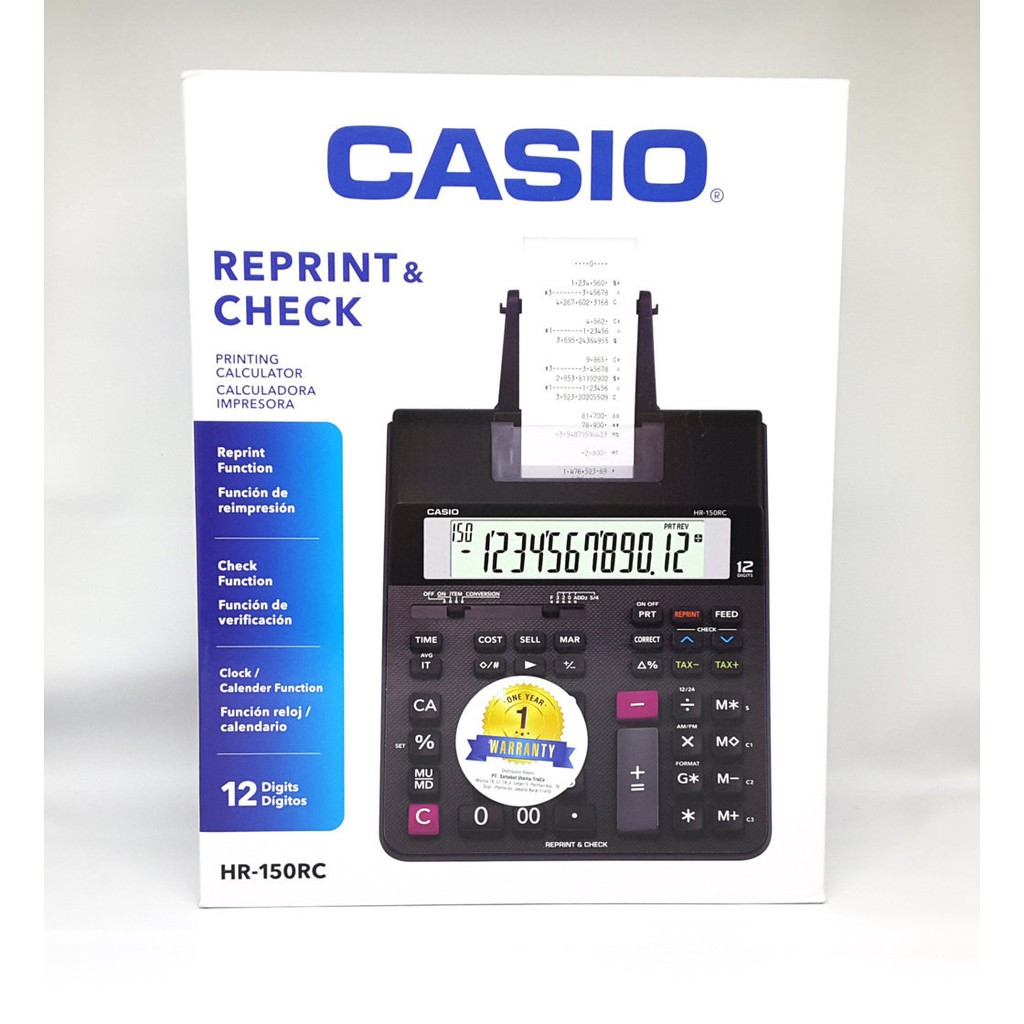 

Casio HR-150RC Printing Calculator - Kalkulator Kasir Printer Struk RC