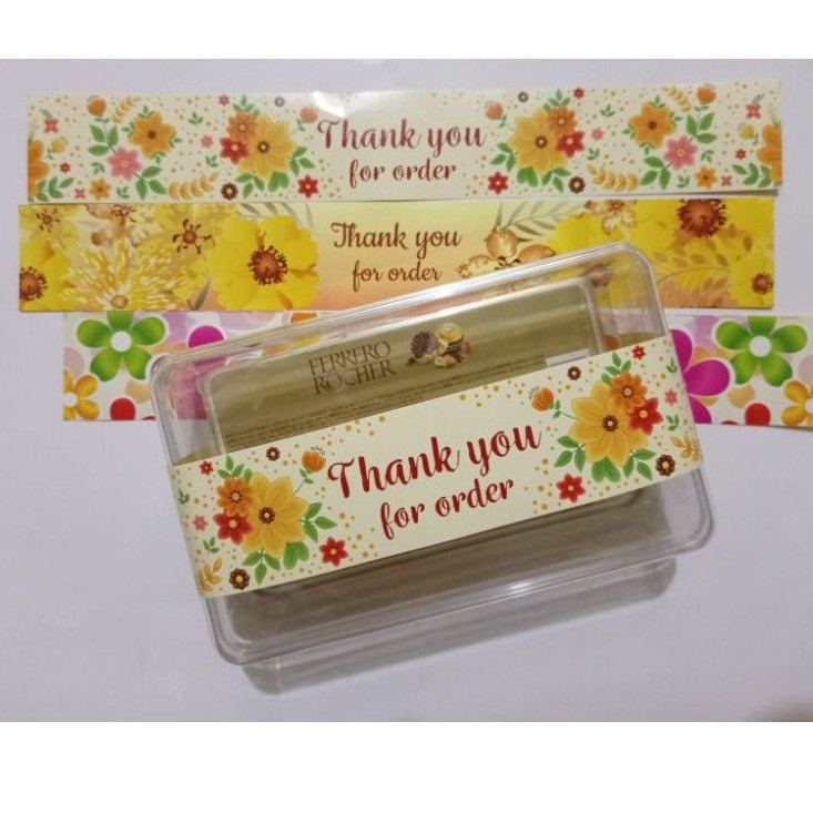 

[mp50] Label Segel Box Stiker Thank you paper belt Thank you Label Segel Kemasan paper belt