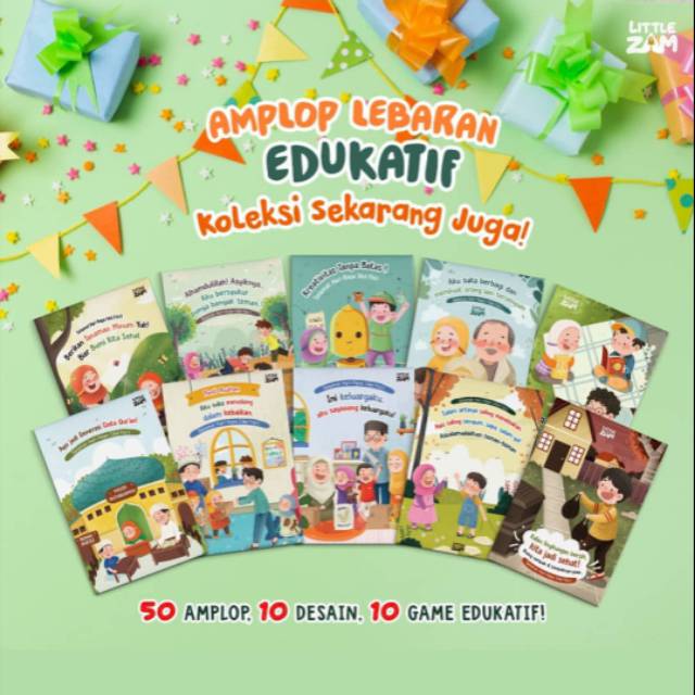 

(10 pcs & 50 pcs) Amplop Lebaran Edukatif Little Zam