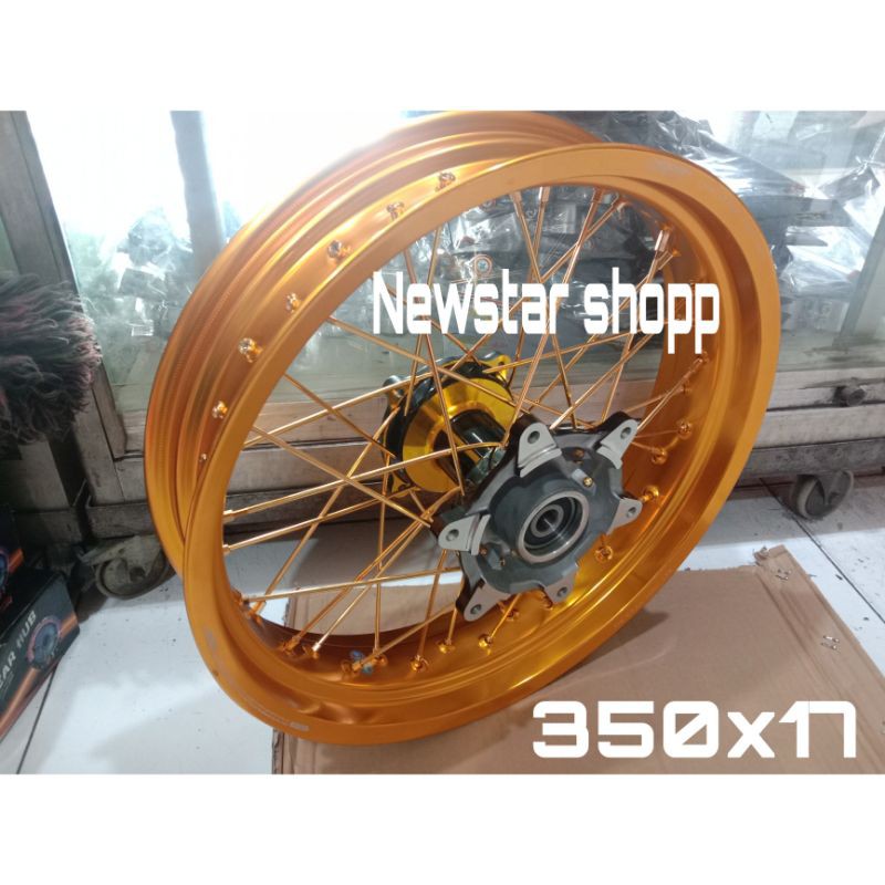 velg set Supermoto crf 150 full gold hole 36 velg jari jari honda crf 150 hole 36 full gold
