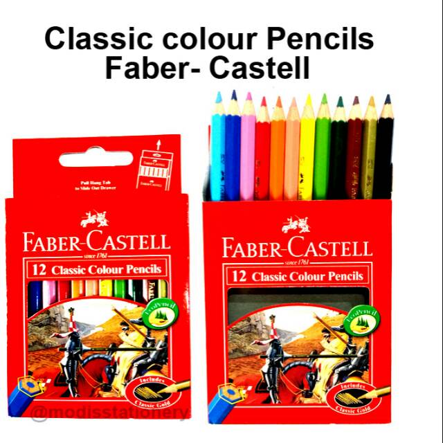

Cat Pensil warna classic colour Faber castell 12 warna pendek