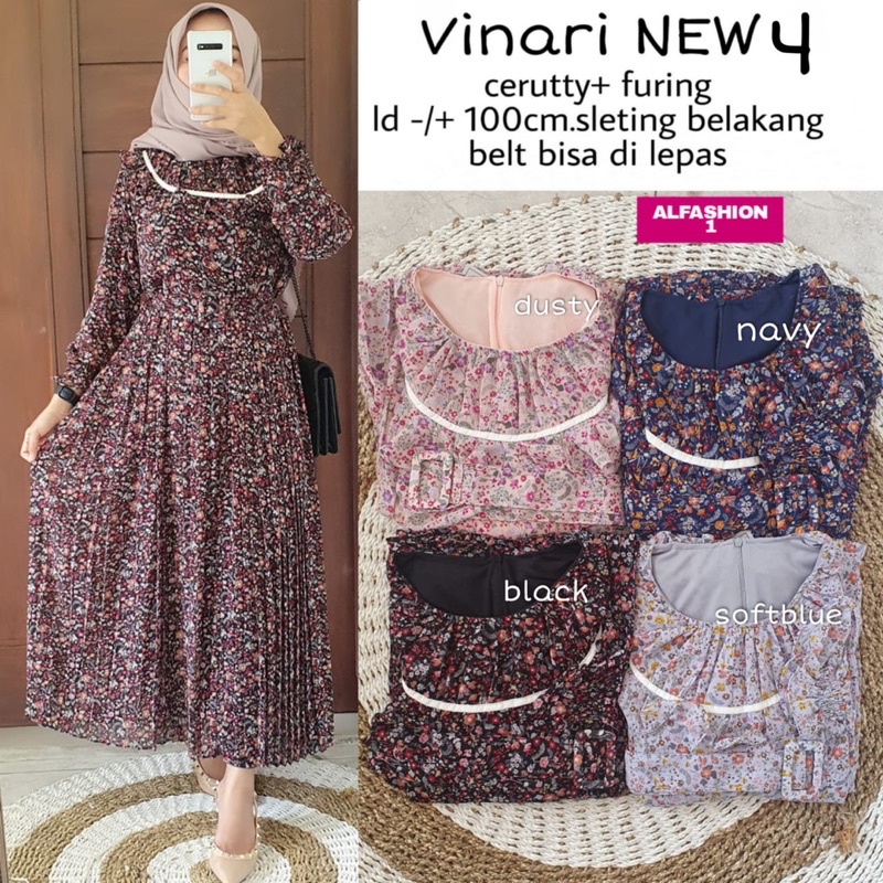 [BISA COD] NEW VINARI 4 // GAMIS IBU WANITA DAN REMAJA // ORI BY ALFASHION