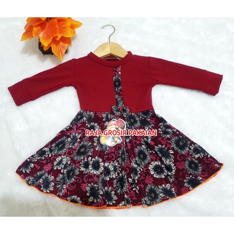 Baju Dress Anak Valencia 1-7 Thn / Dress Anak Lengan Panjang Dress Pesta Anak Murah