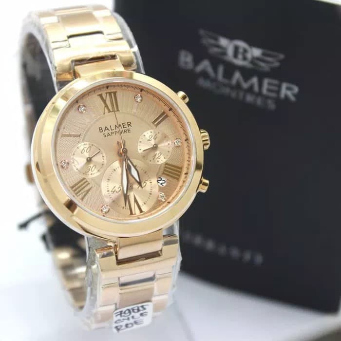 jam tangan wanita balmer sapphire original rantai